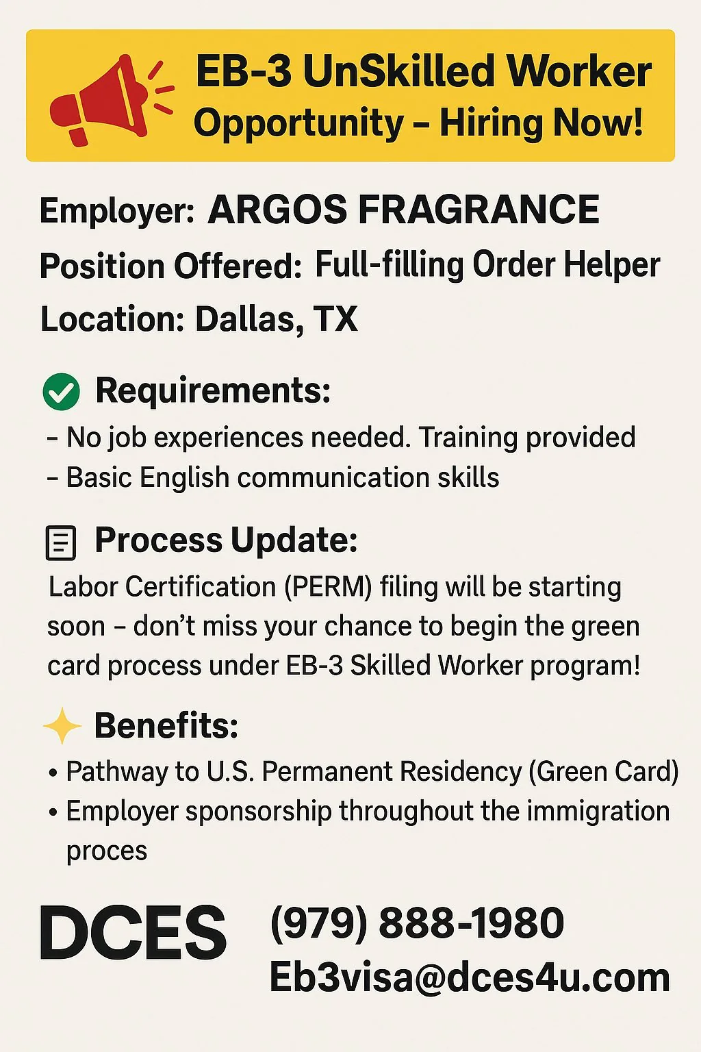 Argos Fragrance · Fulfillment Helper · Dallas, TX