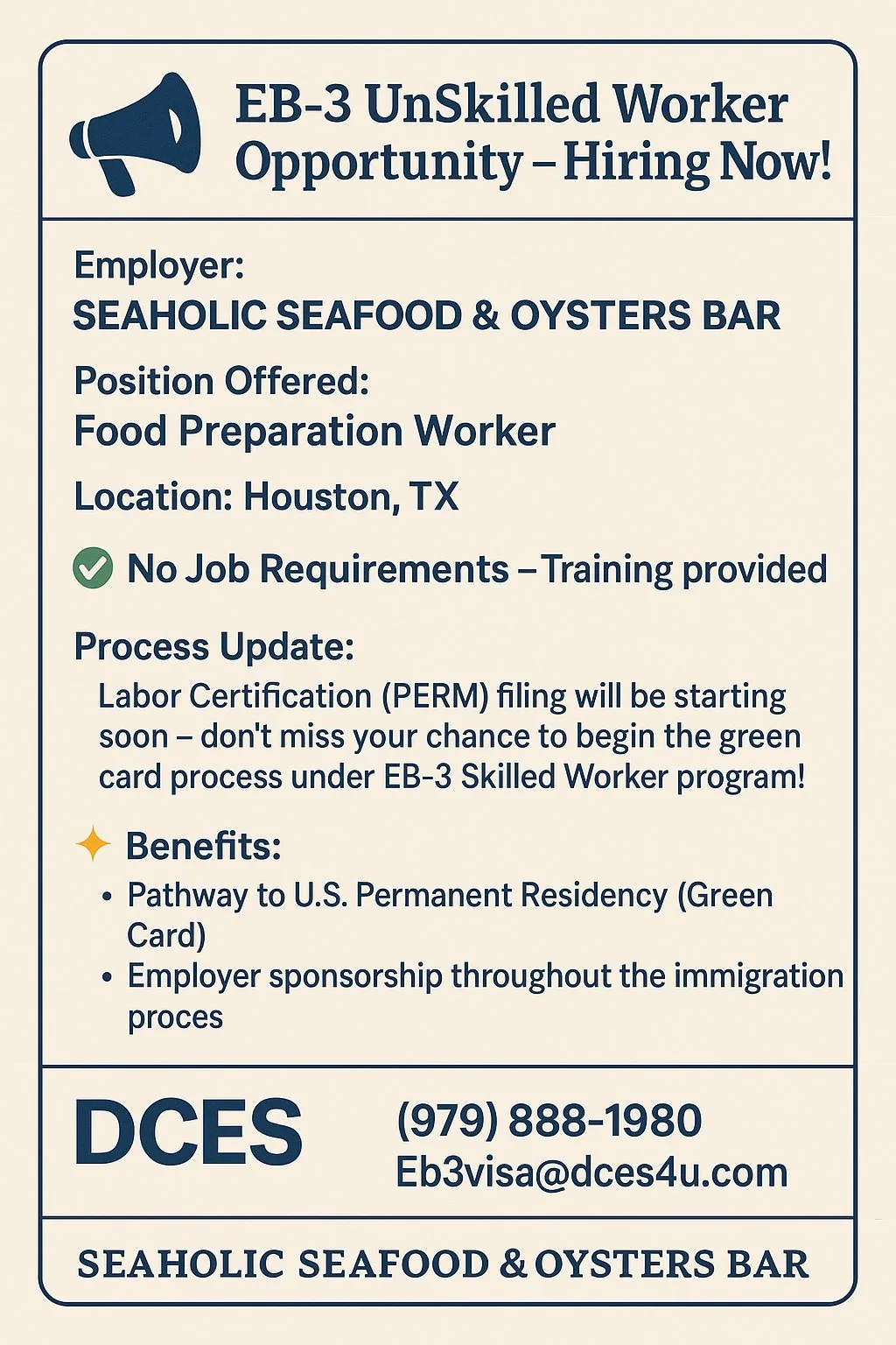 Seaholic Seafood · Food Prep · Houston, TX